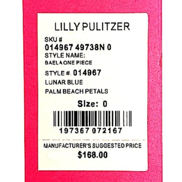 Lilly Pulitzer Baela One Piece Swimsuit in Lunar Blue/Palm Beach Petals NWT - 0 - Picture 7 of 8